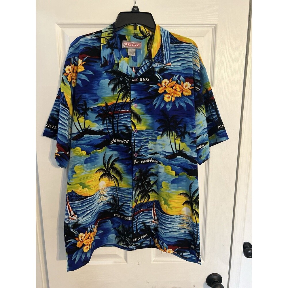 Verse The New Trend Setter Button Up Shirt Mens XL Hawaiian Tropical  Shirt
